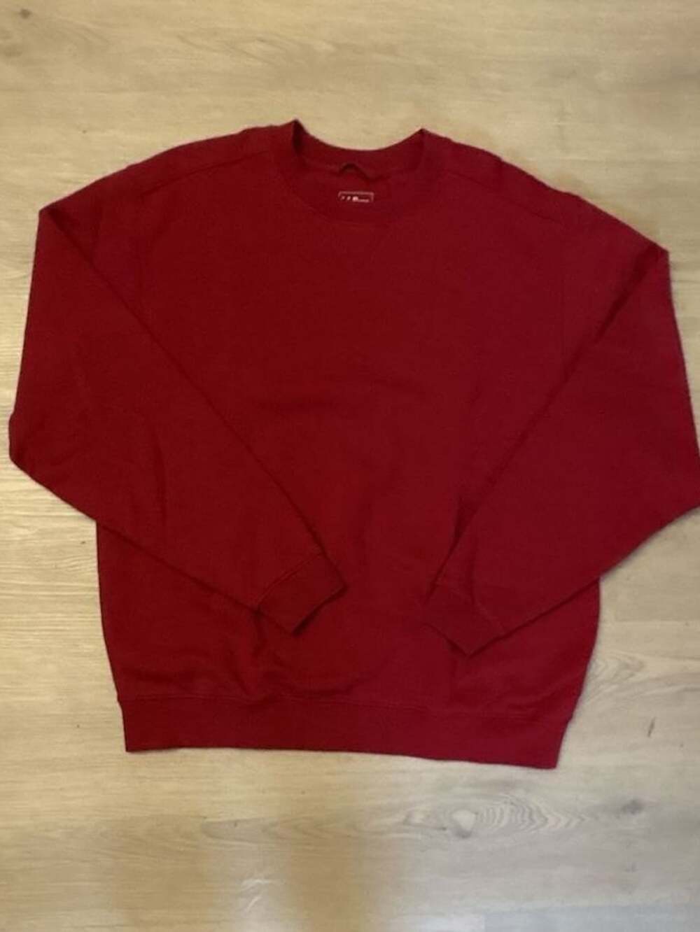 L.L.Bean Crewneck Sweatshirt Size L Red Fleece Pullover